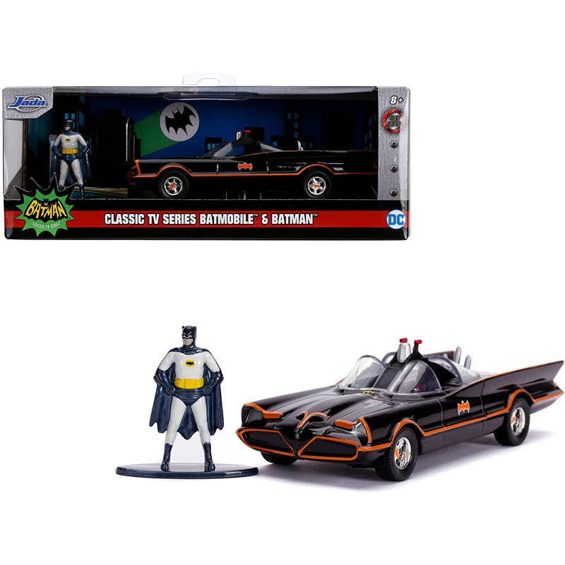 1966 Batmobile with Diecast Batman Figurine “Batman” (1966-1968) Classic TV Series “DC Comics” “Hollywood Rides” Series 1/32 Diecast Model Car by Jada