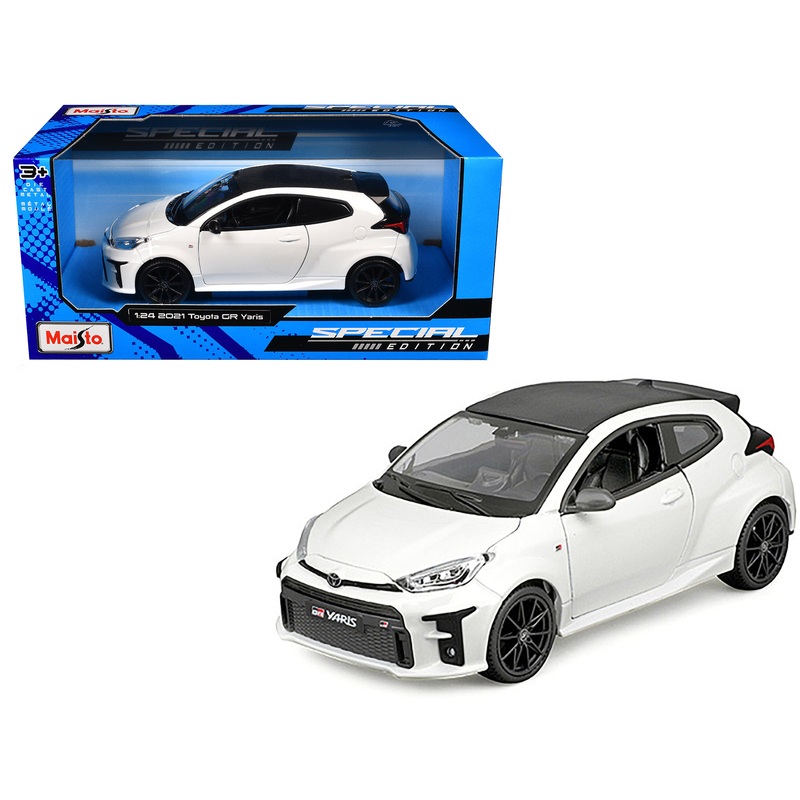 2021 Toyota GR Yaris White with Carbon Top “Special Edition” Series 1/24 Diecast Model Car by Maisto