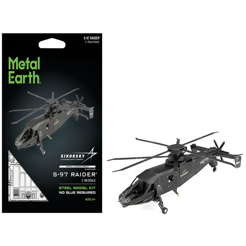 Model Kit Sikorsky S-97 Raider Attack Helicopter “United States Army” (Challenging Difficulty) Steel Model by Metal Earth