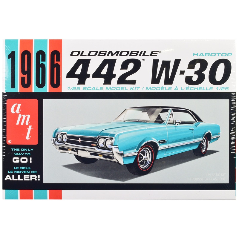 Skill 2 Model Kit 1966 Oldsmobile 442 W-30 Hardtop 1/25 Scale Model by AMT