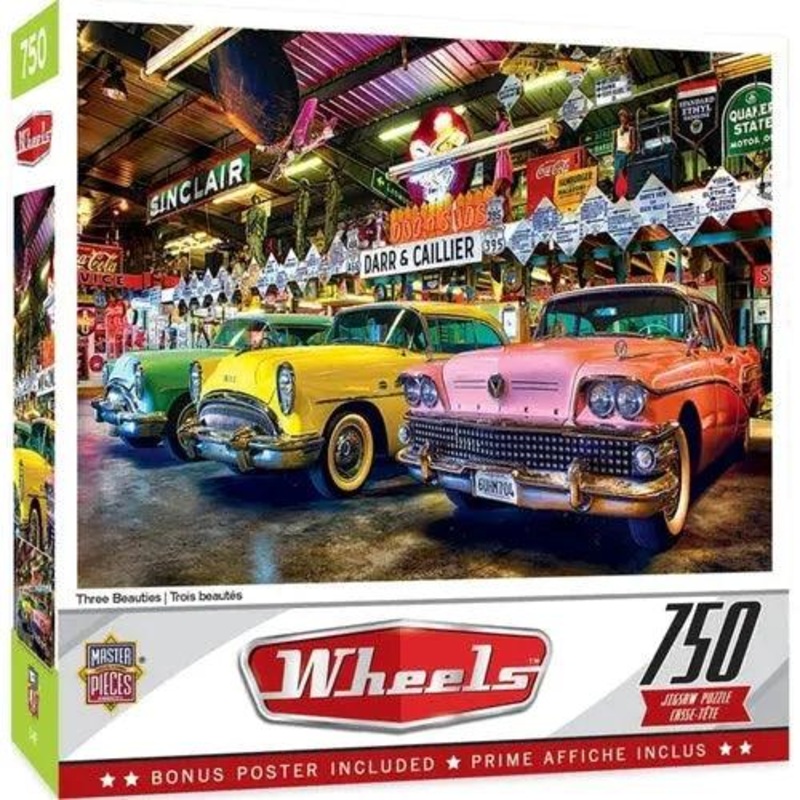 WHEELS THREE BEAUTIES – 750 PIECE JIGSAW PUZZLE BY LINDA BERMAN