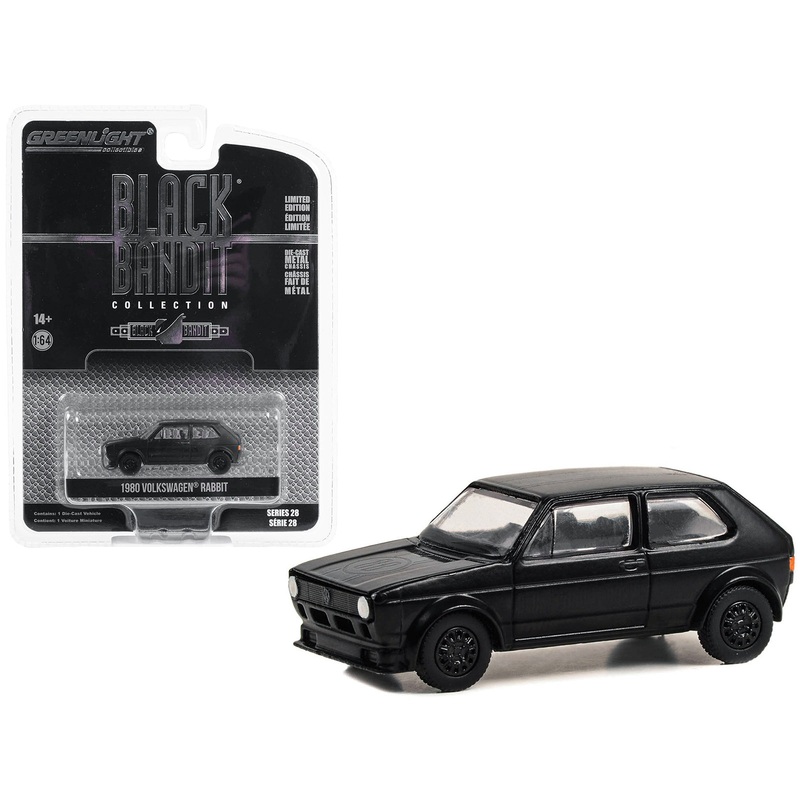 1980 Volkswagen Rabbit Widebody “Black Bandit” Series 28 1/64 Diecast Model Car by Greenlight