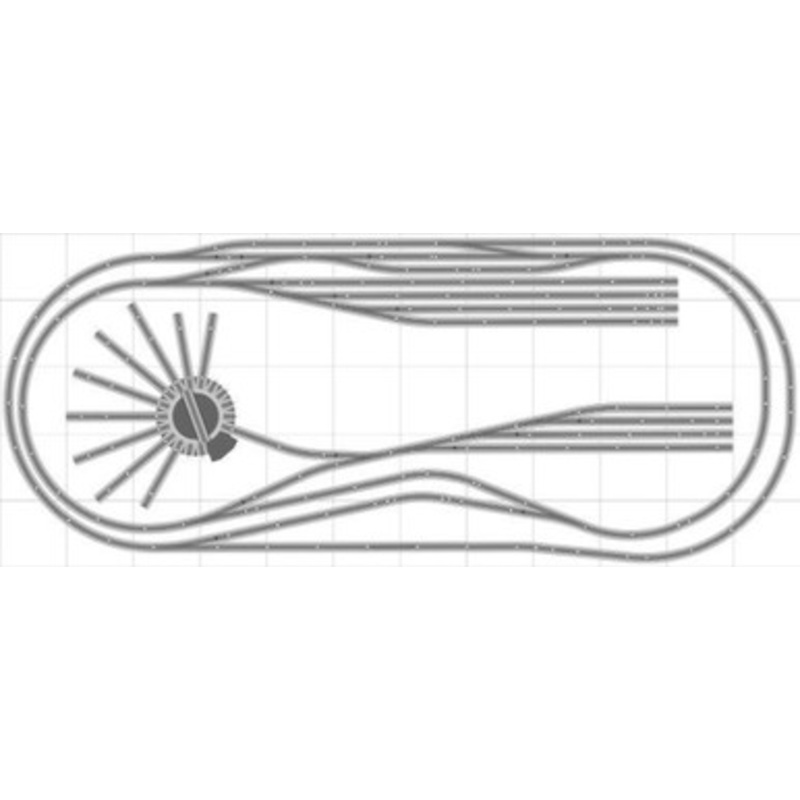 Bachmann E-Z Track Train Layout #030 Train Set HO Scale 5′ X 12′ Wire Switches