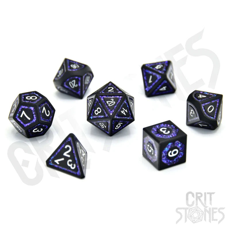 CritStones – Metal RPG Dice Set – Astral Gleam