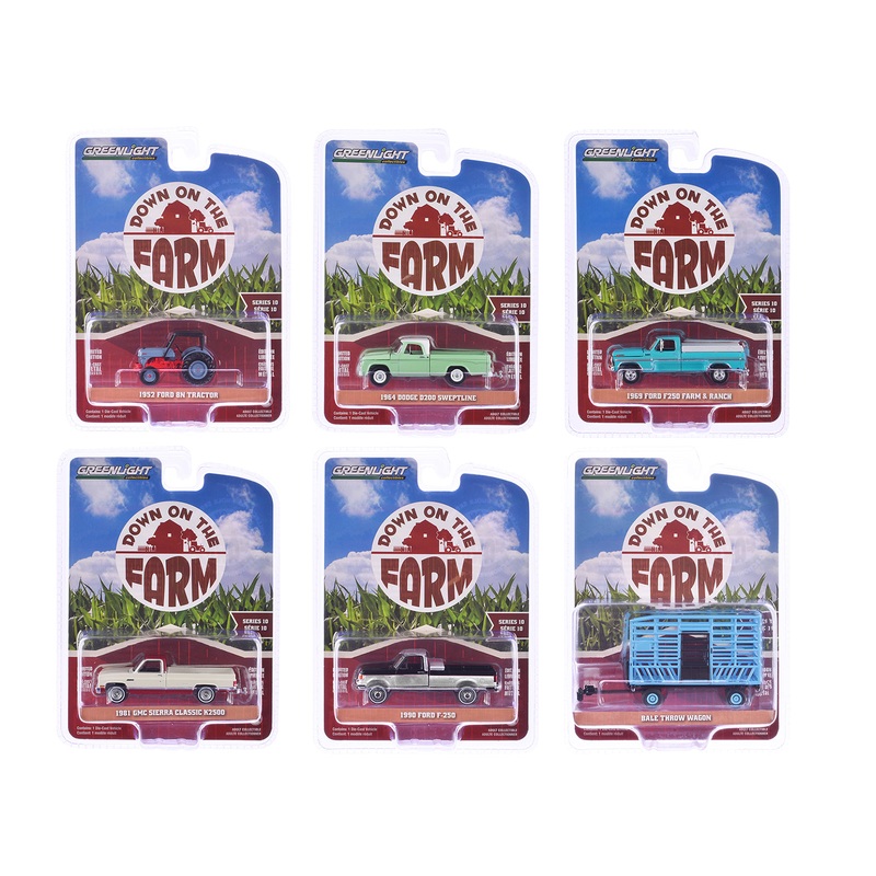 “Down on the Farm” Series 10 Set of 6 pieces 1/64 Diecast Models by Greenlight