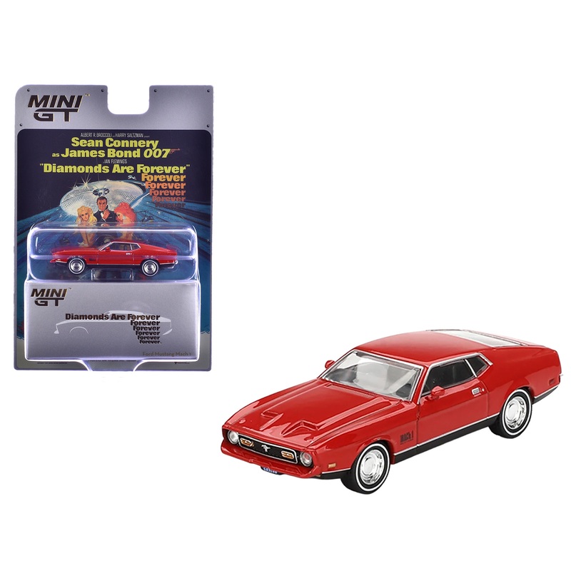 Ford Mustang Mach 1 Red 007 James Bond “Diamonds Are Forever” (1971) Movie Limited Edition 1/64 Diecast Model Car by Mini GT