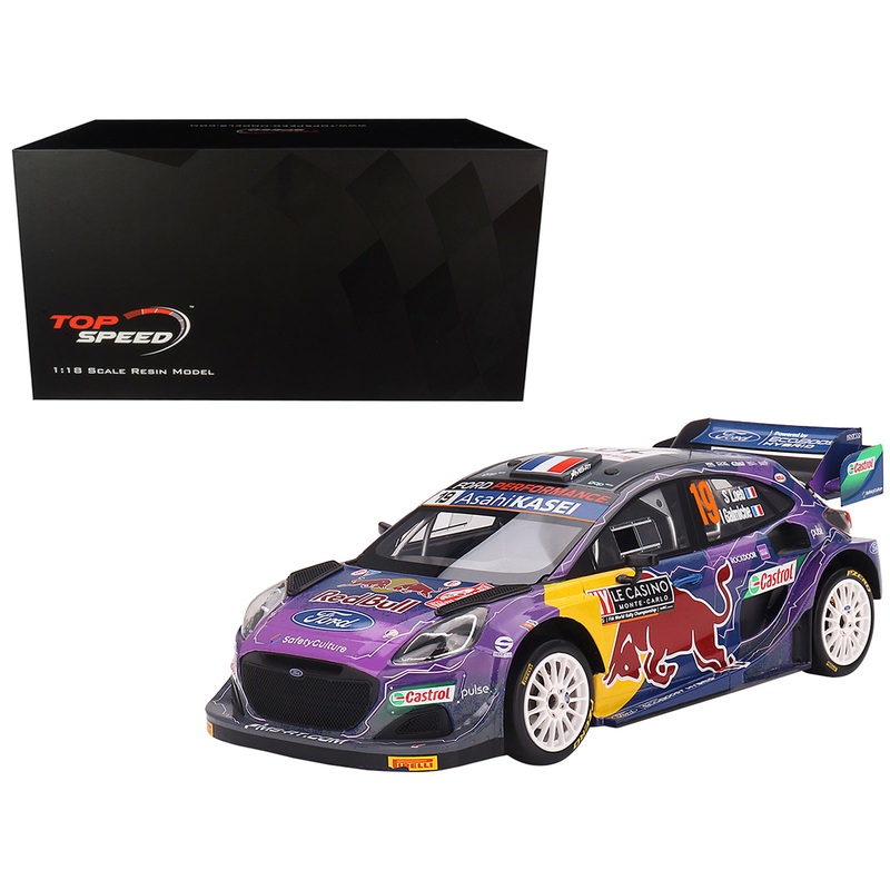 Ford Puma Rally1 #19 Sebastien Loeb – Isabelle Galmiche “M-Sport Ford WRT” Winner “Monte Carlo Rally” (2022) 1/18 Model Car by Top Speed
