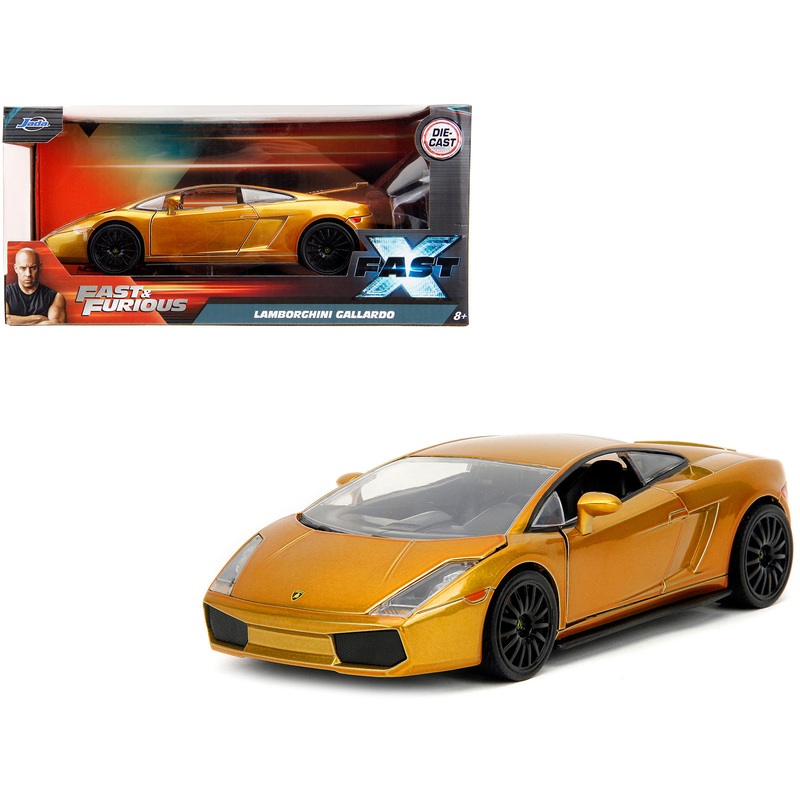 Lamborghini Gallardo Gold Metallic “Fast X” (2023) Movie “Fast & Furious” Series 1/24 Diecast Model Car by Jada
