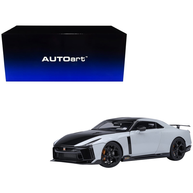 Nissan GT-R50 By ItalDesign Black and White Metallic 1/18 Model Car by Autoart