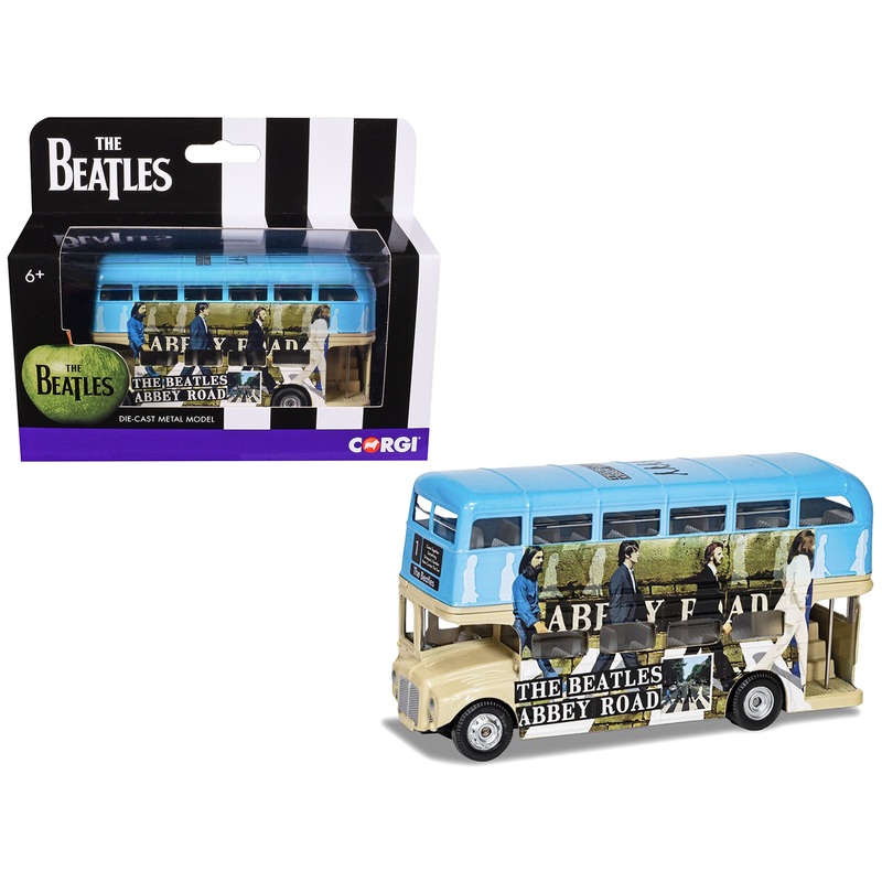 The Beatles London Double Decker Bus “Abbey Road” Blue and Beige Diecast Model Car by Corgi
