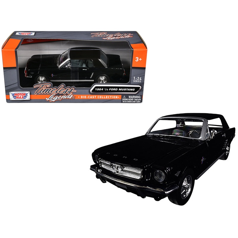 1964 1/2 Ford Mustang Black 1/24 Diecast Model Car by Motormax