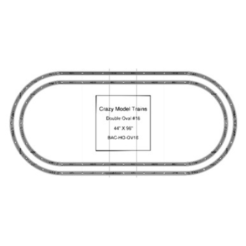 Bachmann E-Z Track HO Scale Double Oval #18 Basic Train Track Set – 44″ X  98″