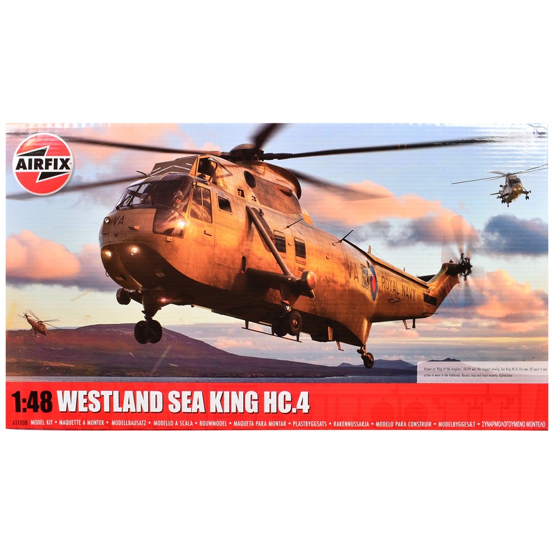 Level 4 Model Kit Westland Sea King HC.4 Helicopter with 4 Scheme Options 1/48 Plastic Model Kit by Airfix