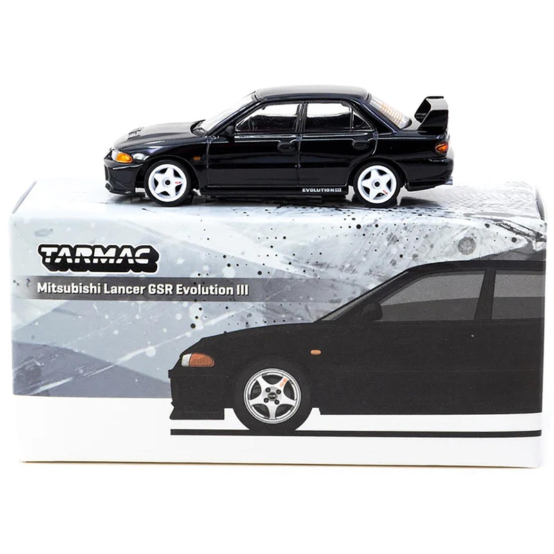 Mitsubishi Lancer GSR Evolution III RHD (Right Hand Drive) Black “Global64” Series 1/64 Diecast Model by Tarmac Works