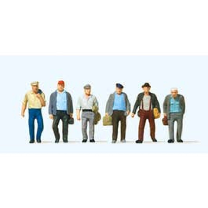 Preiser 10366  HO Male Commuters 6 pcs
