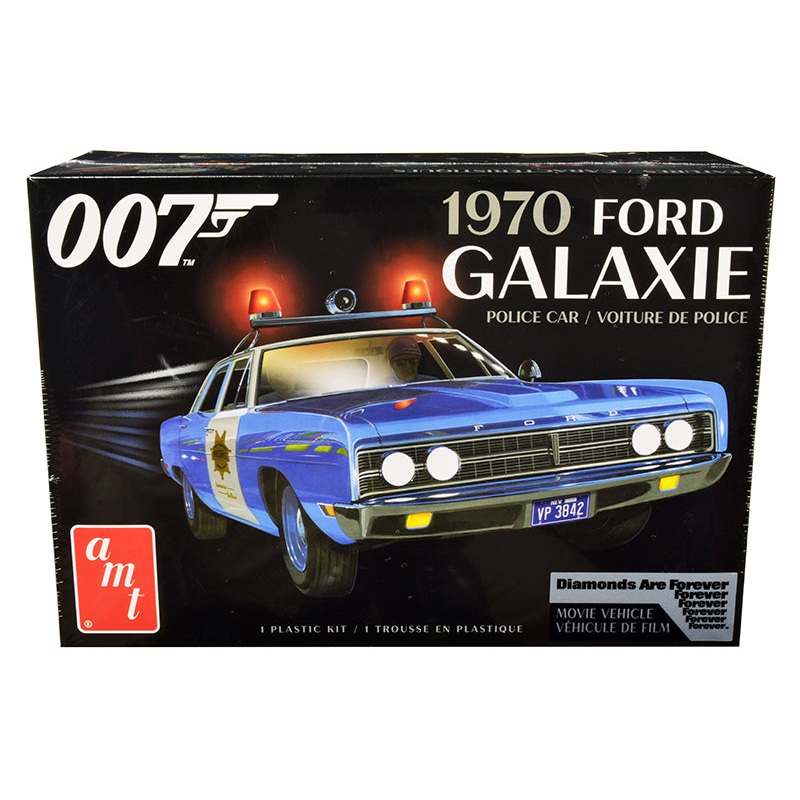 Skill 2 Model Kit 1970 Ford Galaxie Police Car “Las Vegas Metropolitan Police Dept” “Diamonds Are Forever” (1971) Movie (7th in the James Bond 007 Series) 1/25 Scale Model by AMT