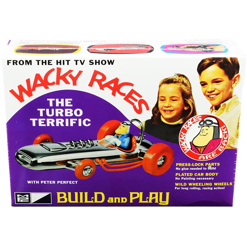 Skill 2 Snap Model Kit The Turbo Terrific with Peter Perfect Figurine “Wacky Races” (1968) TV Series 1/25 Scale Model by MPC