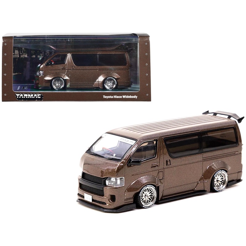 Toyota Hiace Widebody Van RHD (Right Hand Drive) Brown Metallic “Hobby43” Series 1/43 Diecast Model Car by Tarmac Works