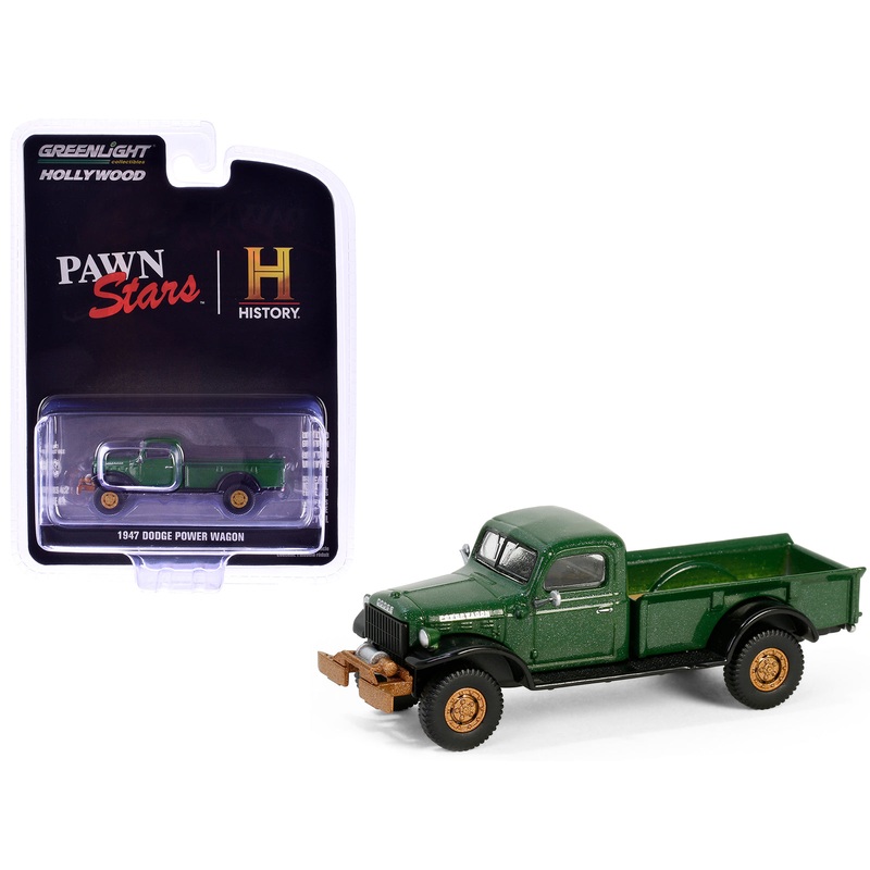 1947 Dodge Power Wagon Pickup Truck Green Metallic and Black “Pawn Stars” (2009-Current) TV Series “Hollywood Series” Release 42 1/64 Diecast Model Car by Greenlight
