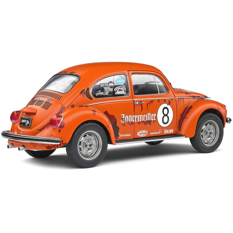 1974 Volkswagen Beetle 1303 #8 Matt Orange “Jagermeister” Tribute “Competition” Series 1/18 Diecast Model Car by Solido