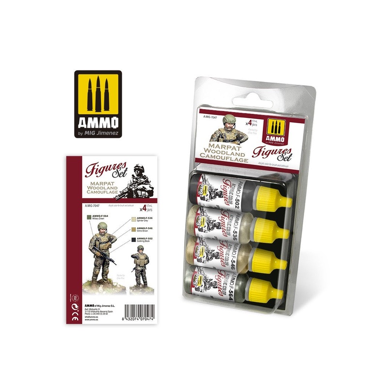 AMMO – 7047 Marpat Woodland Camouflage Figures (Paint Set)