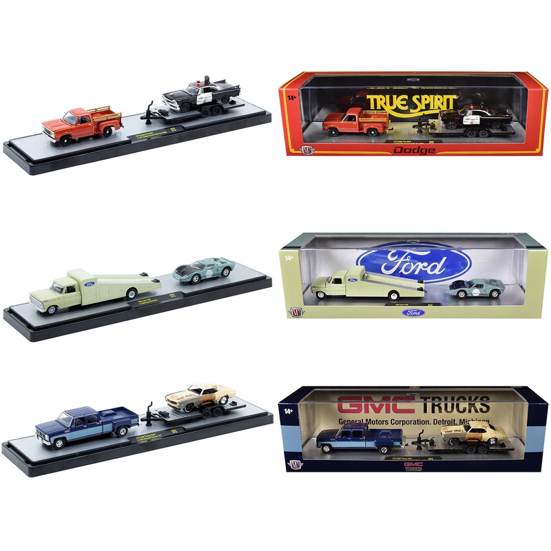 Auto Haulers Set of 3 Trucks Release 89 Limited Edition to 8000 pieces Worldwide 1/64 Diecast Models by M2 Machines