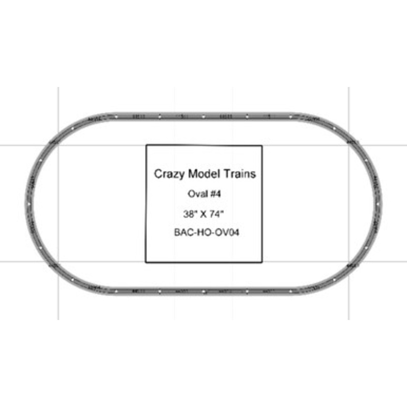 Bachmann E-Z Track HO Scale Oval #04 Basic Train Track Set – 38″ X  74″