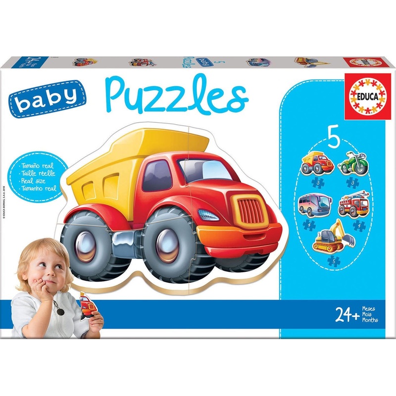 Educa – Baby Vehicles Puzzles (5 Assorted) 24+ Months