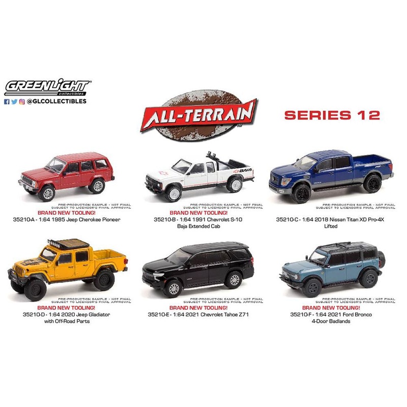 Greenlight – 1/64 All-Terrain Series 12 (Sold Individually)