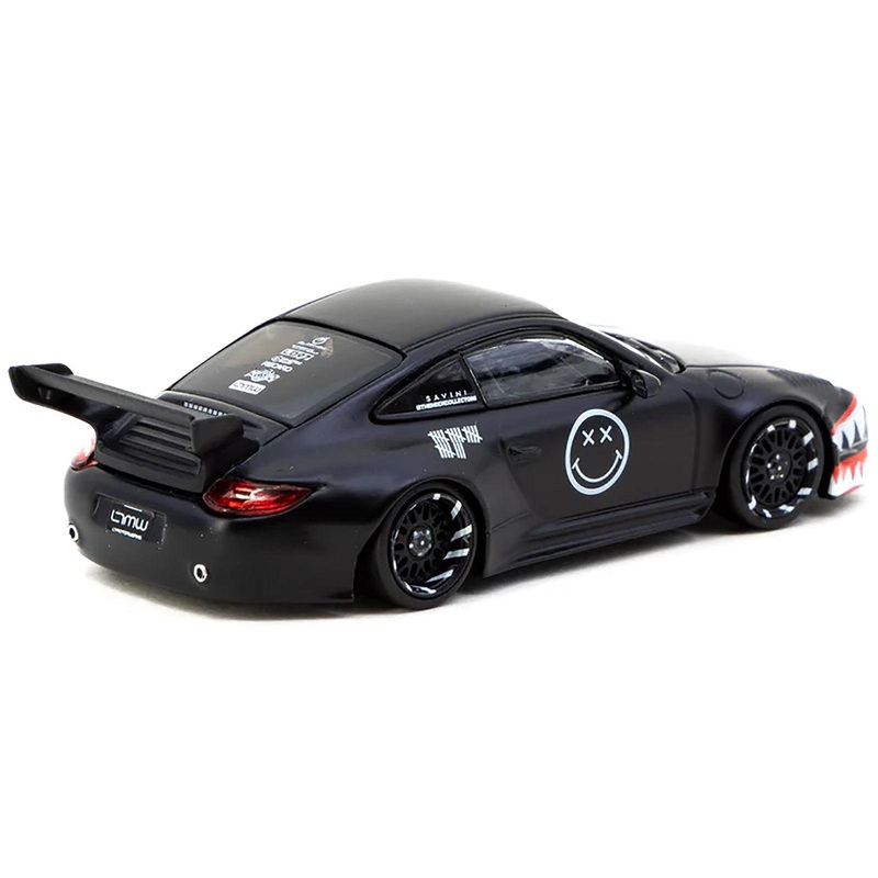 Old & New 997 Matt Black with Graphics “Hobby64” Series 1/64 Diecast Model Car by Tarmac Works