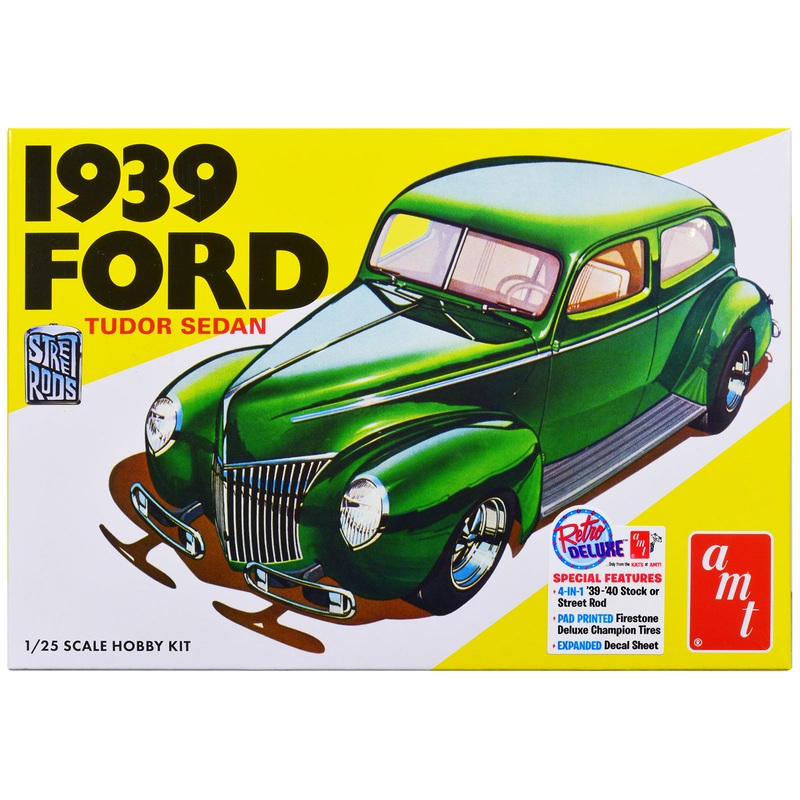 Skill 2 Model Kit 1939 Ford Tudor Sedan “Street Rod” Series 1/25 Scale Model by AMT