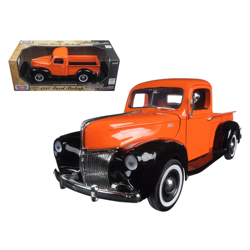 1940 Ford Pickup Truck Orange “Timeless Classics” 1/18 Diecast Model Car by Motormax