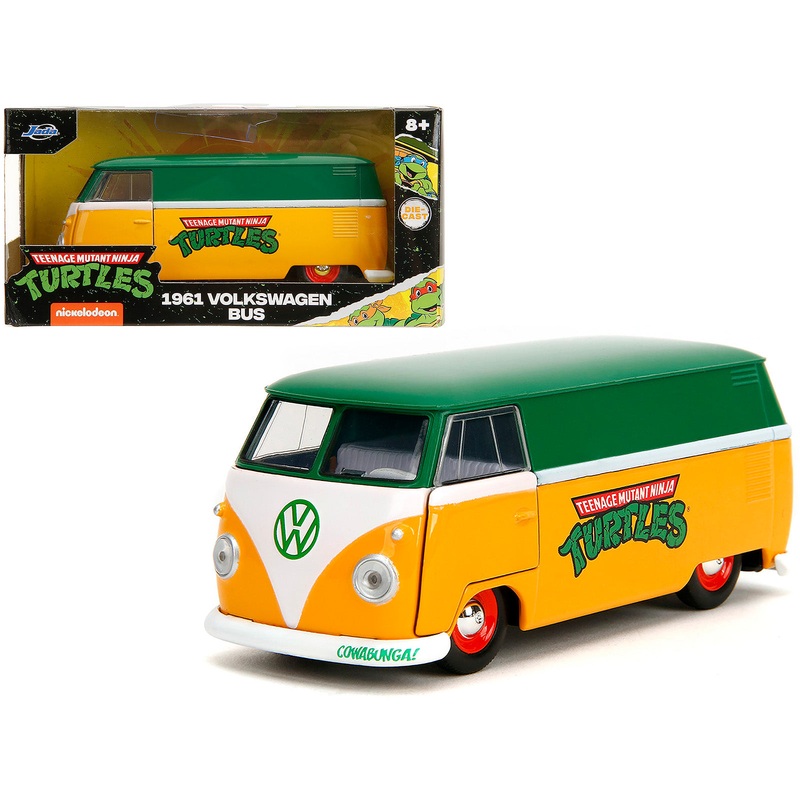 1961 Volkswagen Bus “Teenage Mutant Ninja Turtles” Green and Yellow with White Interior “Hollywood Rides” Series 1/32 Diecast Model Car by Jada