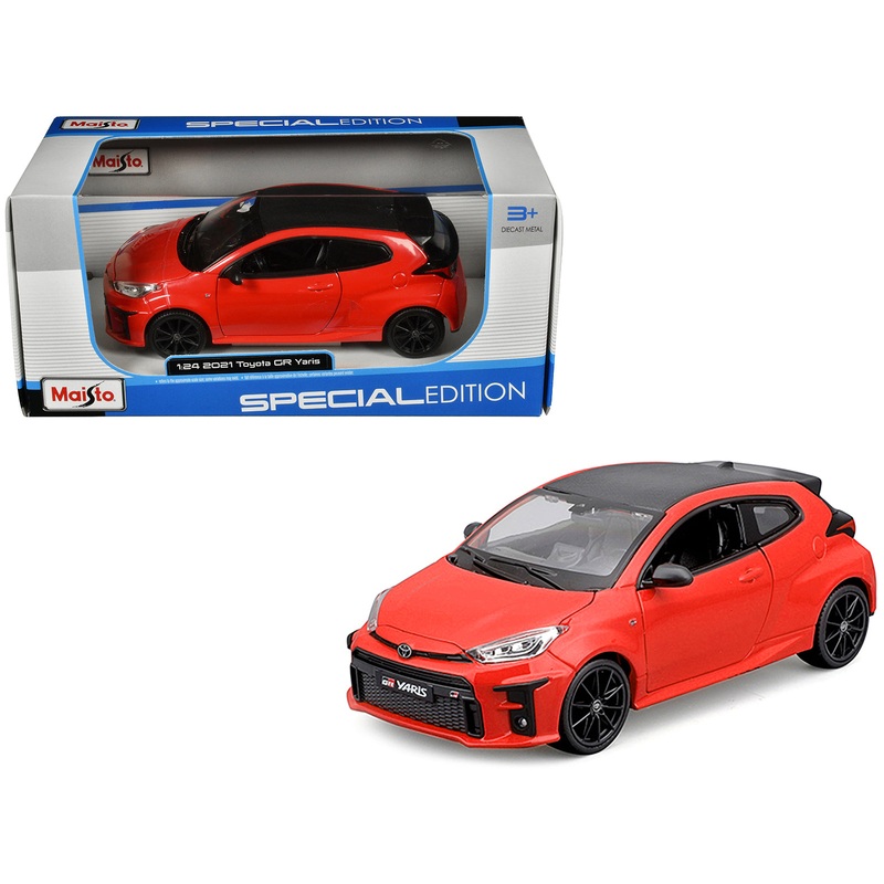 2021 Toyota GR Yaris Red with Carbon Top “Special Edition” Series 1/24 Diecast Model Car by Maisto