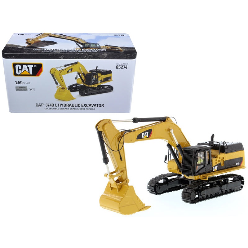 CAT Caterpillar 374D L Hydraulic Excavator with Operator “High Line” Series 1/50 Diecast Model by Diecast Masters