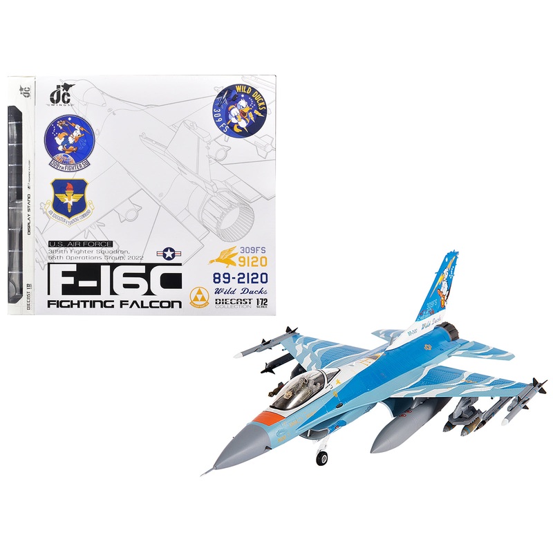 Lockheed F-16C Fighting Falcon Fighter Aircraft “309th Fighter Squadron 56th Operations Group Wild Ducks” (2022) United States Air Force 1/72 Diecast Model by JC Wings