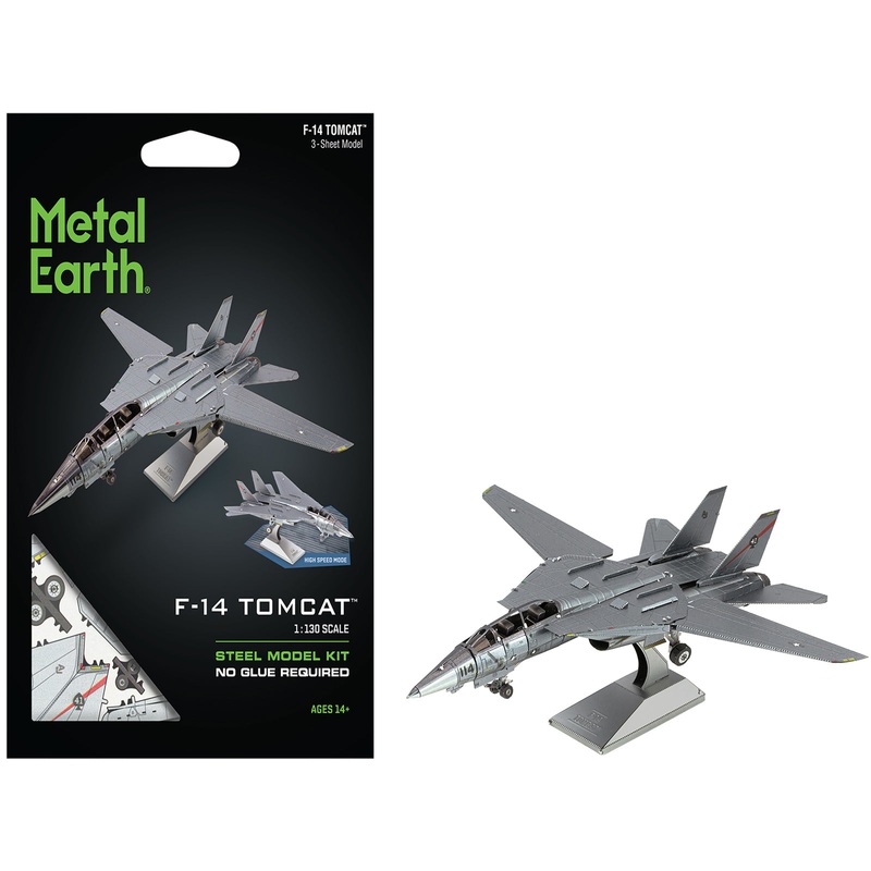 Model Kit Grumman F-14 Tomcat Fighter Aircraft “United States Navy” (Challenging Difficulty) Steel Model by Metal Earth