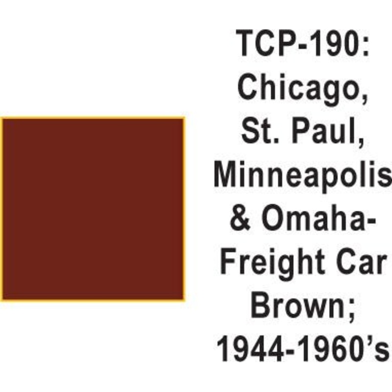 Tru Color TCP-190 Chicago, St. Paul, Minneapolis and Omaha 1944-60s Freight Car Brown Paint 1 ounce