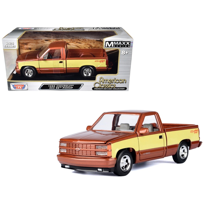 1992 Chevrolet 454 SS Pickup Truck Copper Metallic with Beige Sides “American Classics” Series 1/24 Diecast Model Car by Motormax
