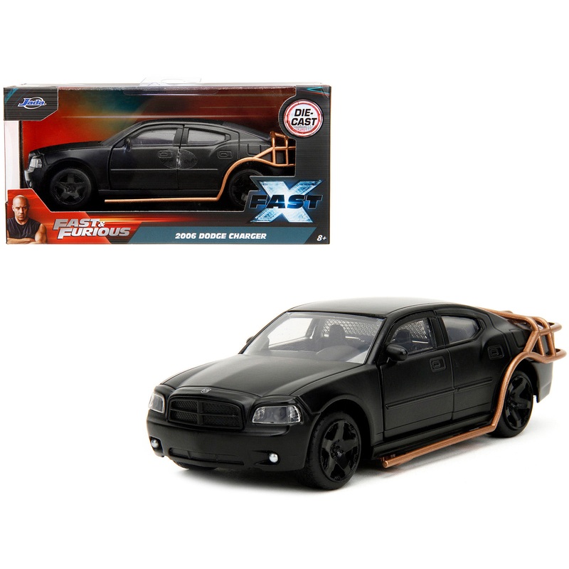 2006 Dodge Charger Matt Black with Outer Cage “Fast & Furious” Series 1/32 Diecast Model Car by Jada