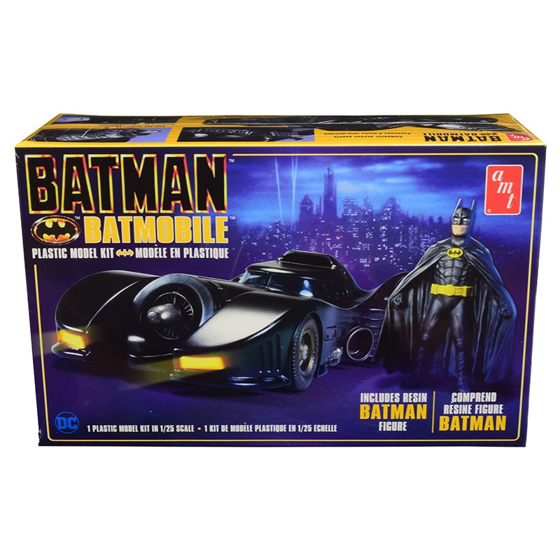 Skill 2 Model Kit Batmobile with Resin Batman Figurine “Batman” (1989)  1/25 Scale Model by AMT