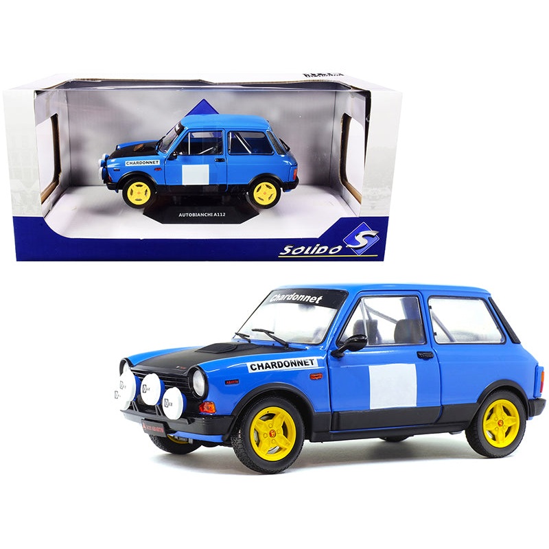 1980 Autobianchi A112 Abarth Blue “Chardonnet” Rally Car 1/18 Diecast Model Car by Solido