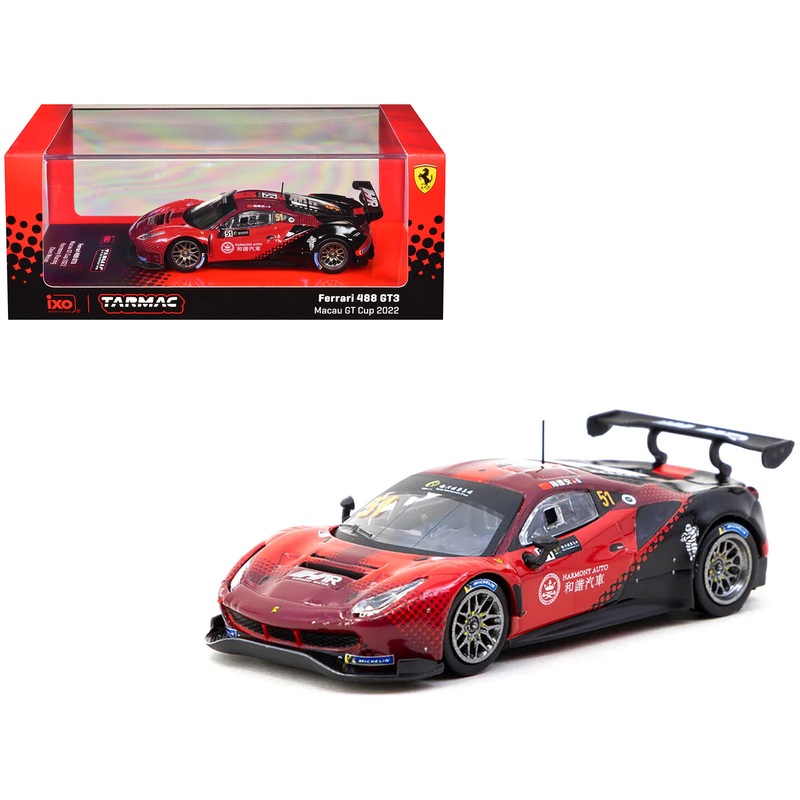 Ferrari 488 GT3 #51 Chen Weian “Harmony Racing” “Macau GT Cup” (2022) “Hobby64” Series 1/64 Diecast Model Car by Tarmac Works