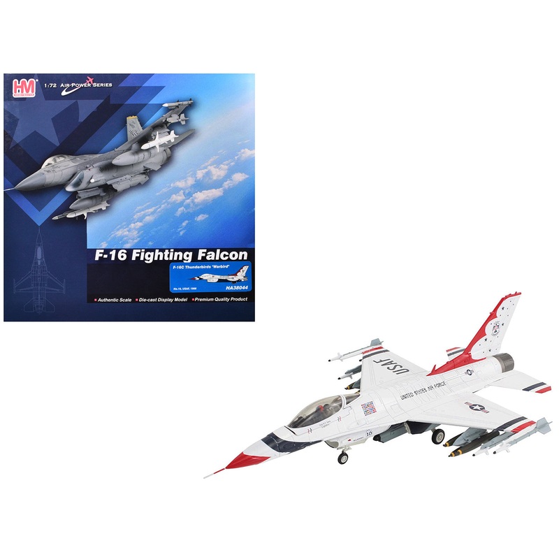 Lockheed F-16C Fighting Falcon Fighter Aircraft “No.10 Thunderbirds Warbird” United States Air Force “Air Power Series” 1/72 Diecast Model by Hobby Master
