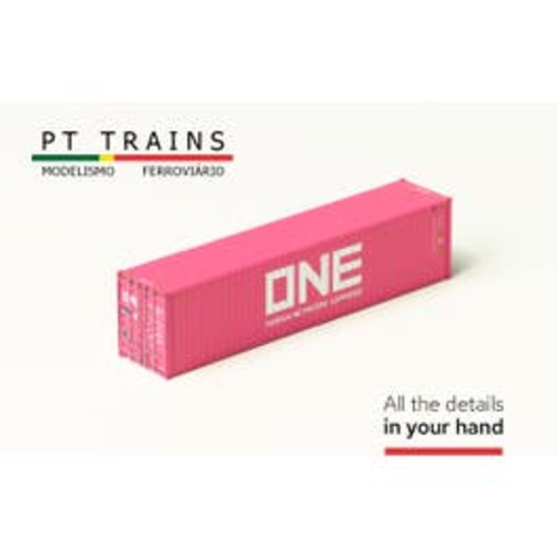 PT Trains 840030.2 HO Container 40HC ONE (FDCU0464613) (Extremely Delicate Doors)