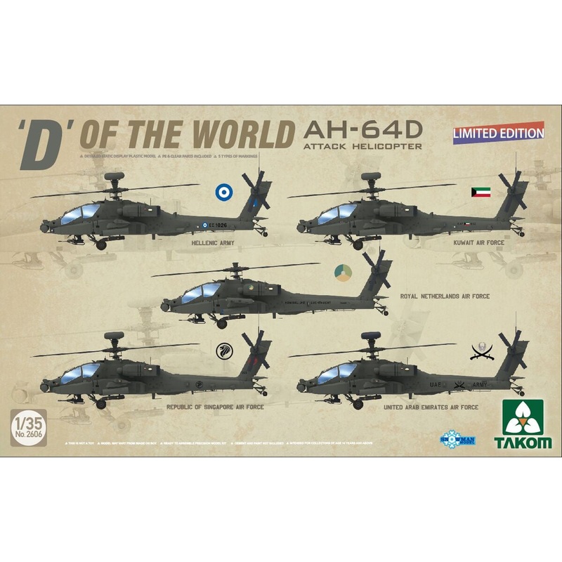 Takom – 1/35 “D” OF THE WORLD AH-64D Attack Helicopter (Limited Edition)