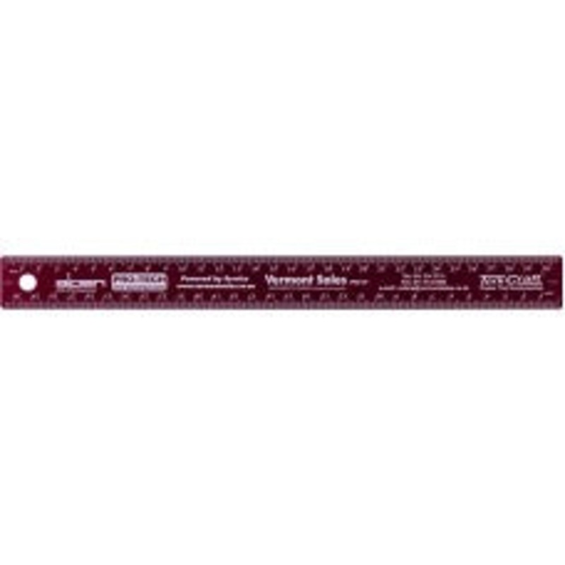 Tork Craft – Stainless Steel Ruler 300mm Cork Backed Red