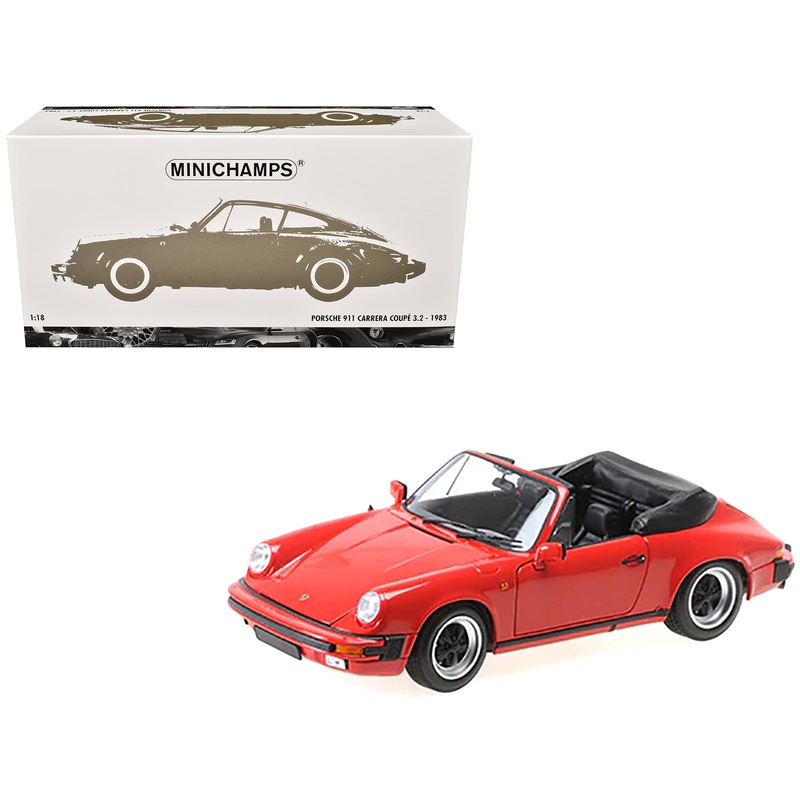 1983 Porsche 911 Carrera Cabriolet 3.2 Red 1/18 Diecast Model Car by Minichamps