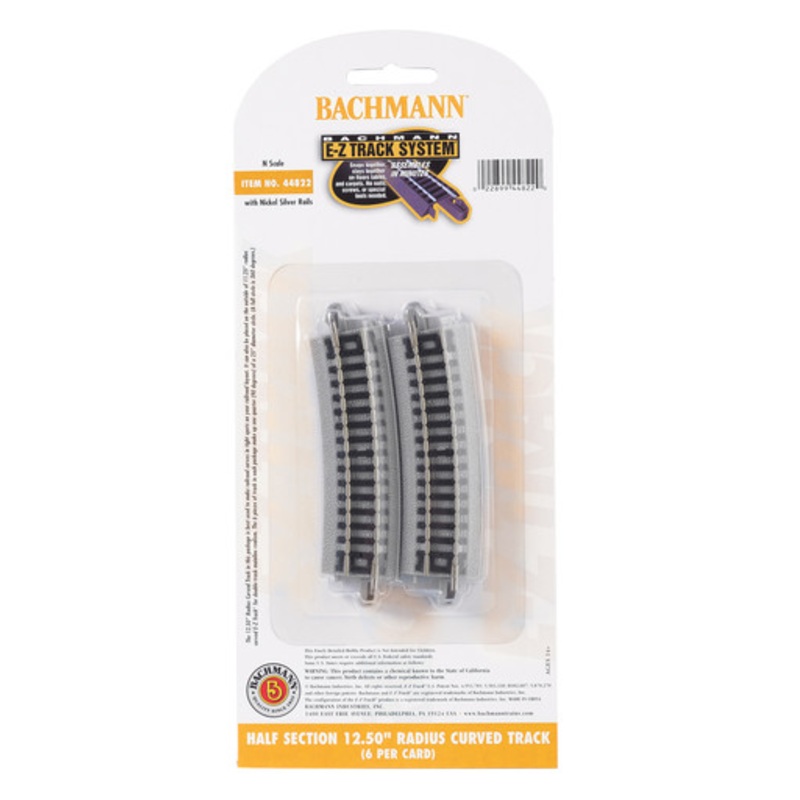 Bachmann 44822 N Scale Half Section 12.50″ Radius Curved Track