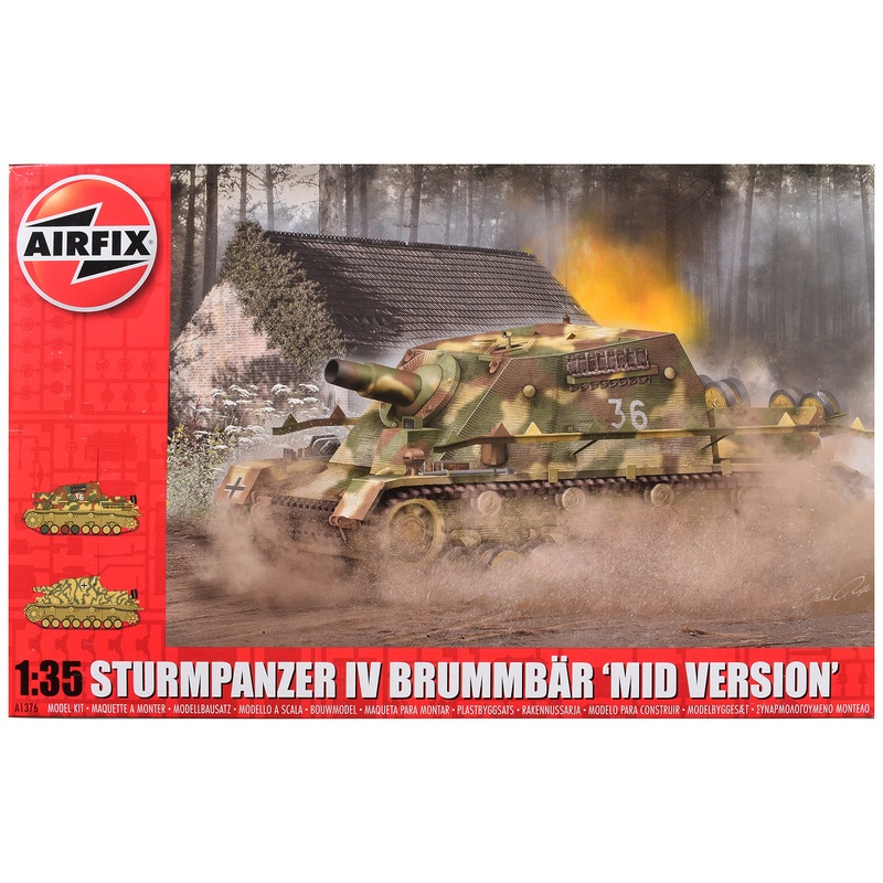 Level 3 Model Kit Sturmpanzer IV Brummbar “Mid Version” Tank with 2 Scheme Options 1/35 Plastic Model Kit by Airfix